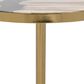 Classic Home Jordyn 8" Round Accent Table in Molten Husk and Brass, , large