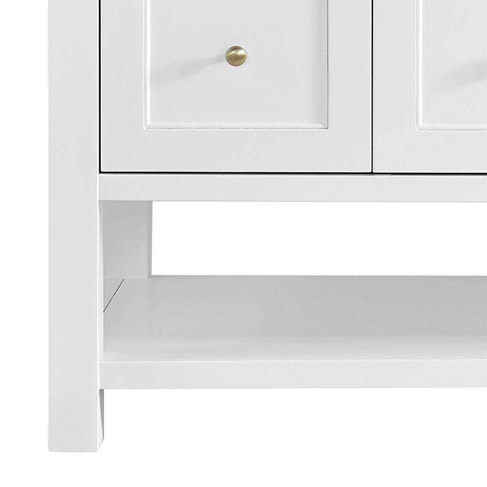James Martin Vanities Breckenridge 60" Single Bathroom Vanity in Bright White with 3 cm White Zeus Quartz Top and Rectangular Sink, , large