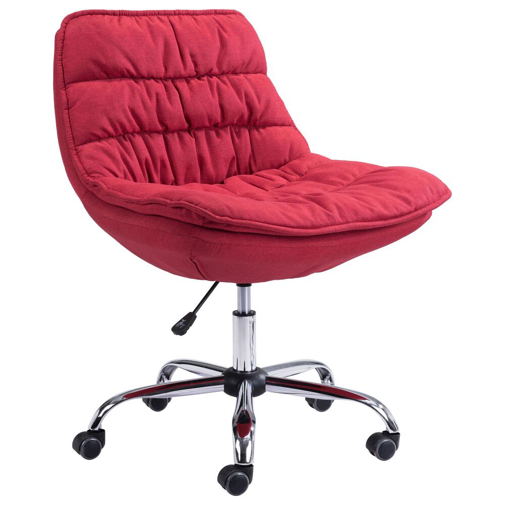 Zuo Modern Down Low Office Chair in Red and Silver, , large