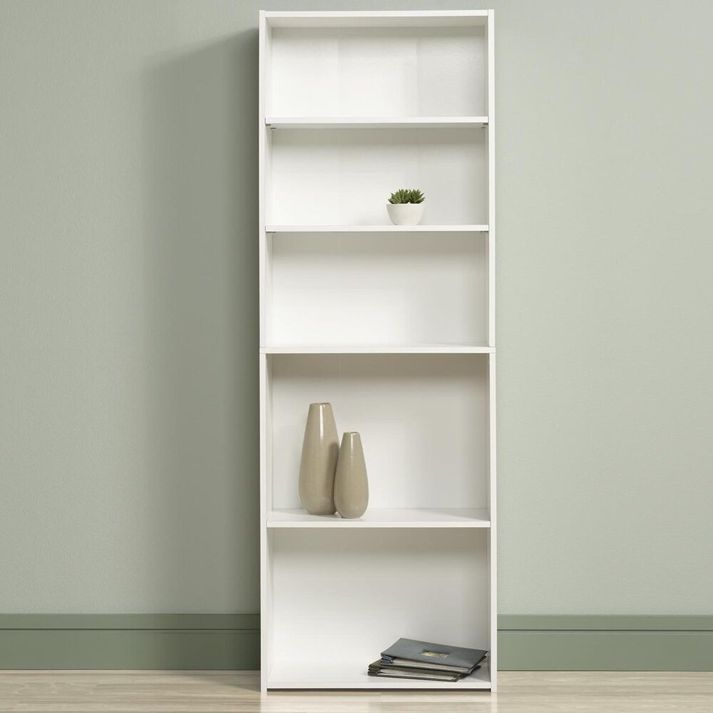 Sauder Beginnings 5-Shelf Bookcase in Soft White, , large