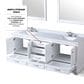 Lexora Home Dukes 80" Double Bathroom Vanity in White with 2 cm White Quartz Top and Rectangular Sinks, , large
