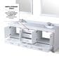 Lexora Home Dukes 80" Double Bathroom Vanity in White with 2 cm White Quartz Top and Rectangular Sinks, , large