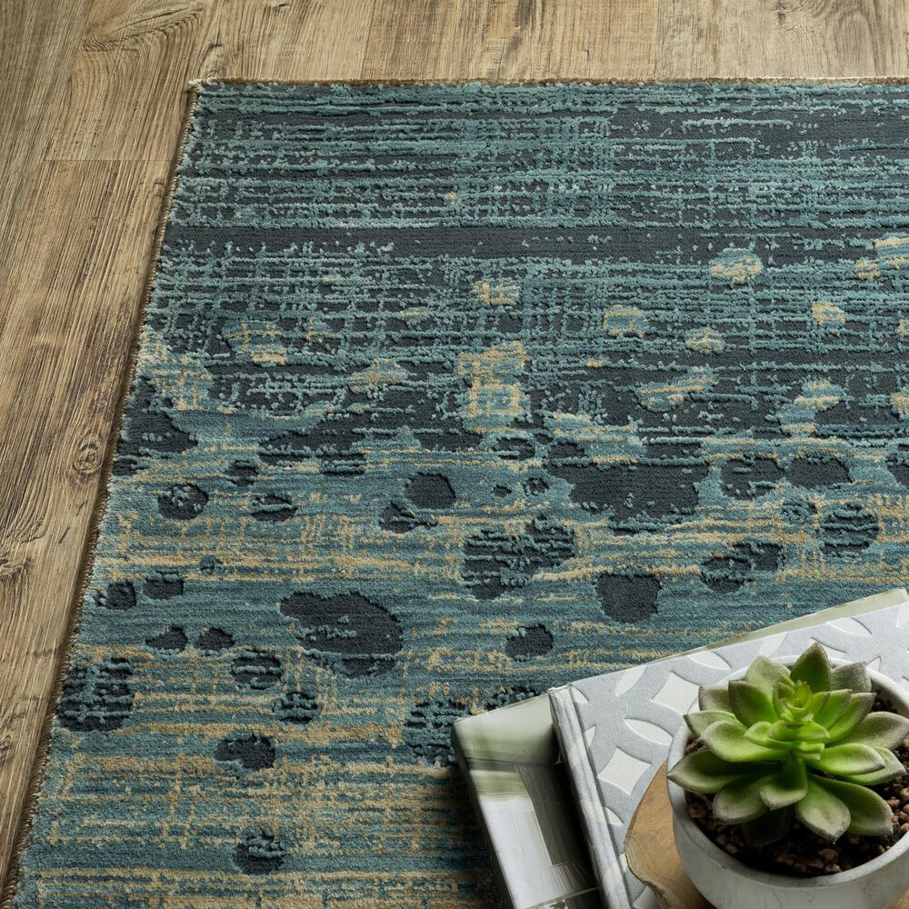 Oriental Weavers Reed 2&#39;3&quot; x 7&#39;6&quot; Blue and Brown Runner, , large