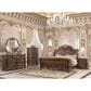 New Heritage Design Bella Note 3-Piece King Sleigh Bedroom Set in Mahogany Brown and Antique Gold, , large