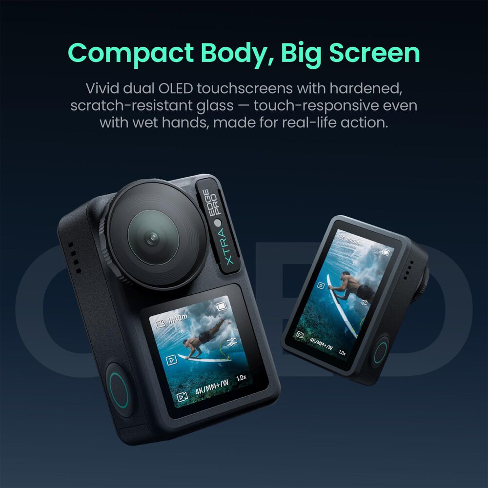 XTRA Edge Pro: 4K Action Camera With 1/1.3" Sensor &amp; Night View, , large