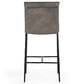 Classic Home Mayer Counter Stool with Pewter Gray Leather in Black, , large