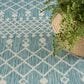 Nourison Positano Southwestern Aqua 9" x 12" Indoor/Outdoor Area Rug, , large