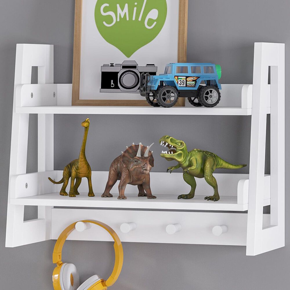 RiverRidge Home 2-Tier Ladder Wall Shelf in White, , large