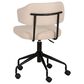Linon Home Decor Tristan Swivel Office Chair with Beige Cushion in Black, , large