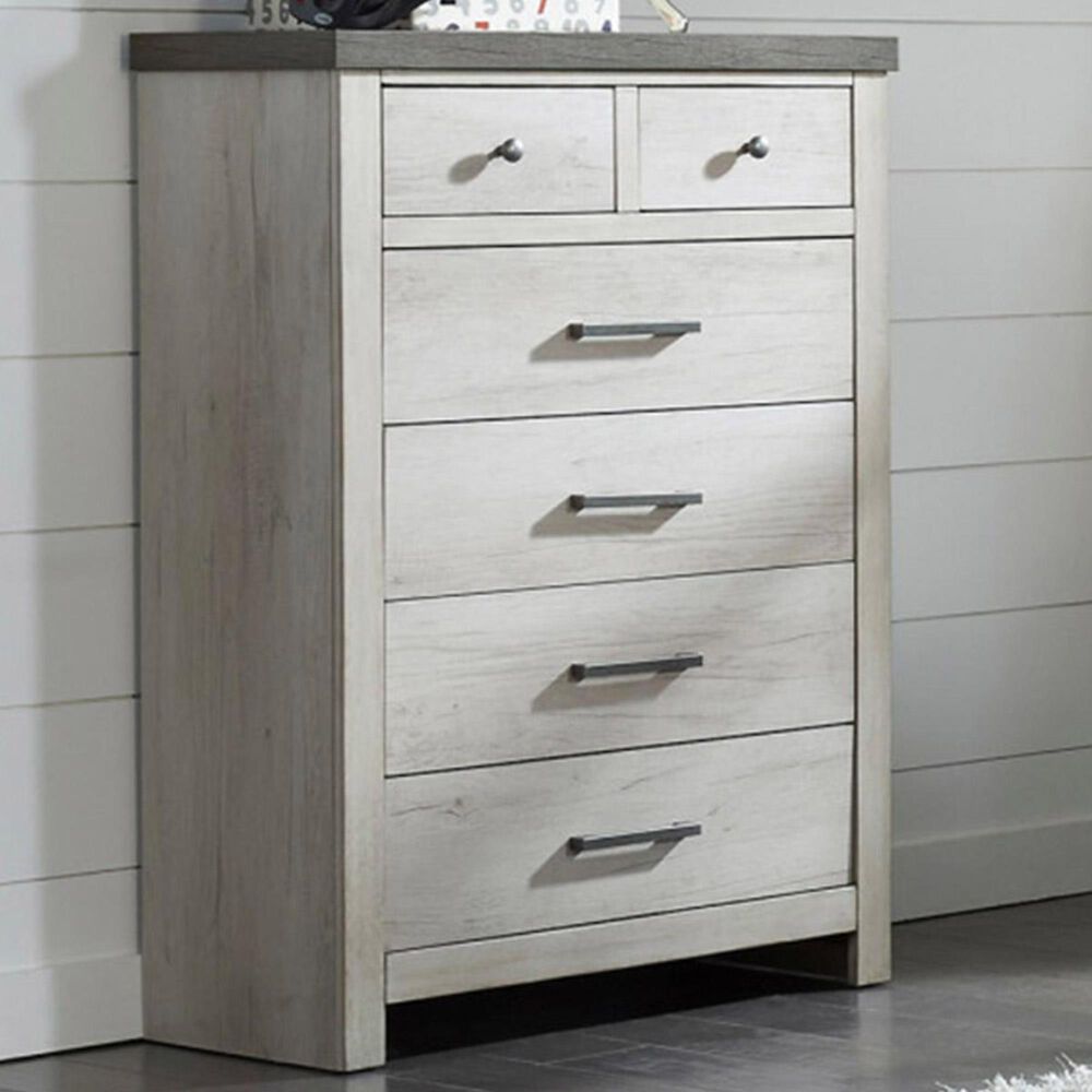 Samuel Lawrence Riverwood 6 Drawer Chest in Whitewashed and Brown, , large
