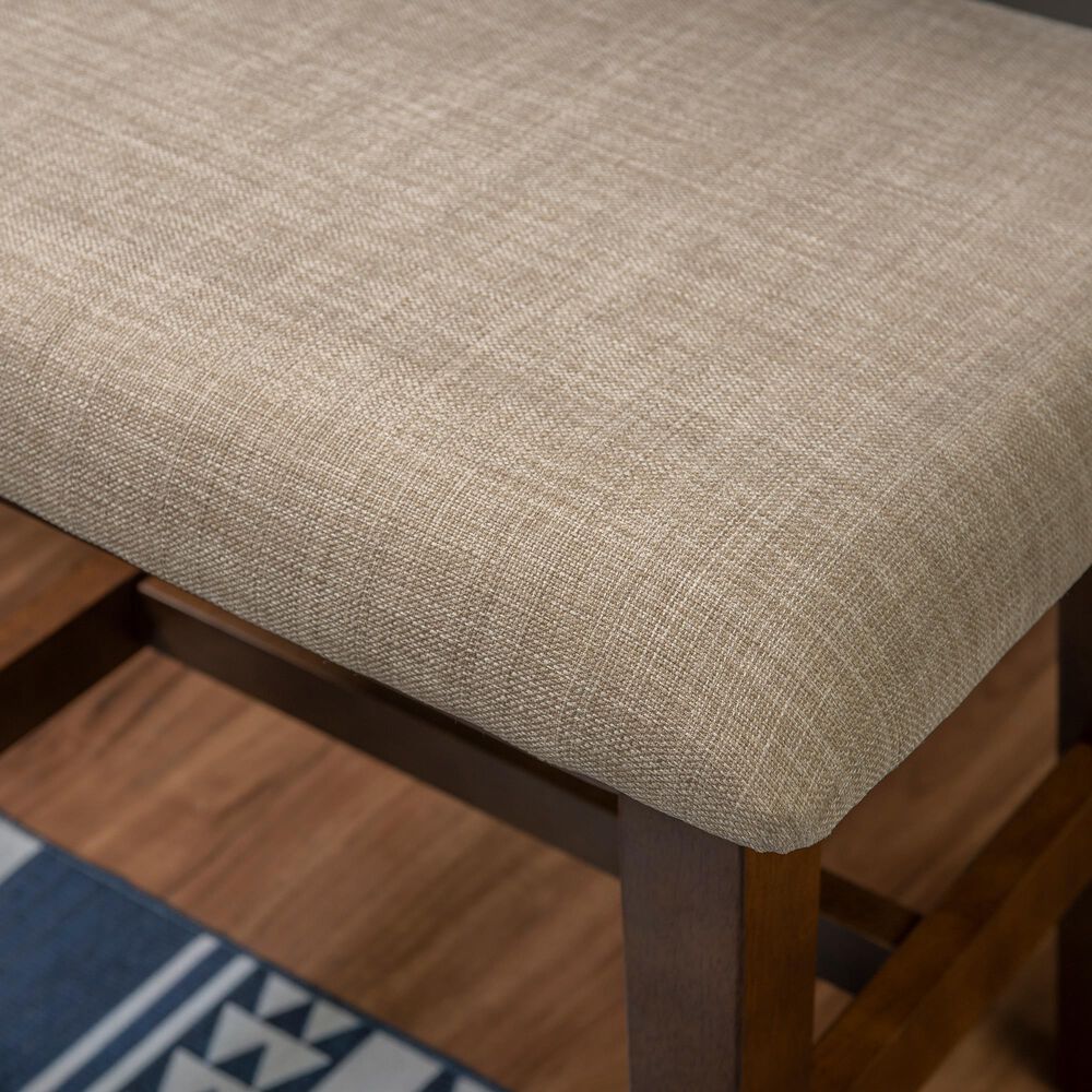 Linon Home Decor Lorna Vanity with Stool in Walnut, , large