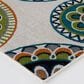 Central Oriental Terrace Tropic Burnette 9"10" x 12"10" Snow and Multicolor Area Rug, , large