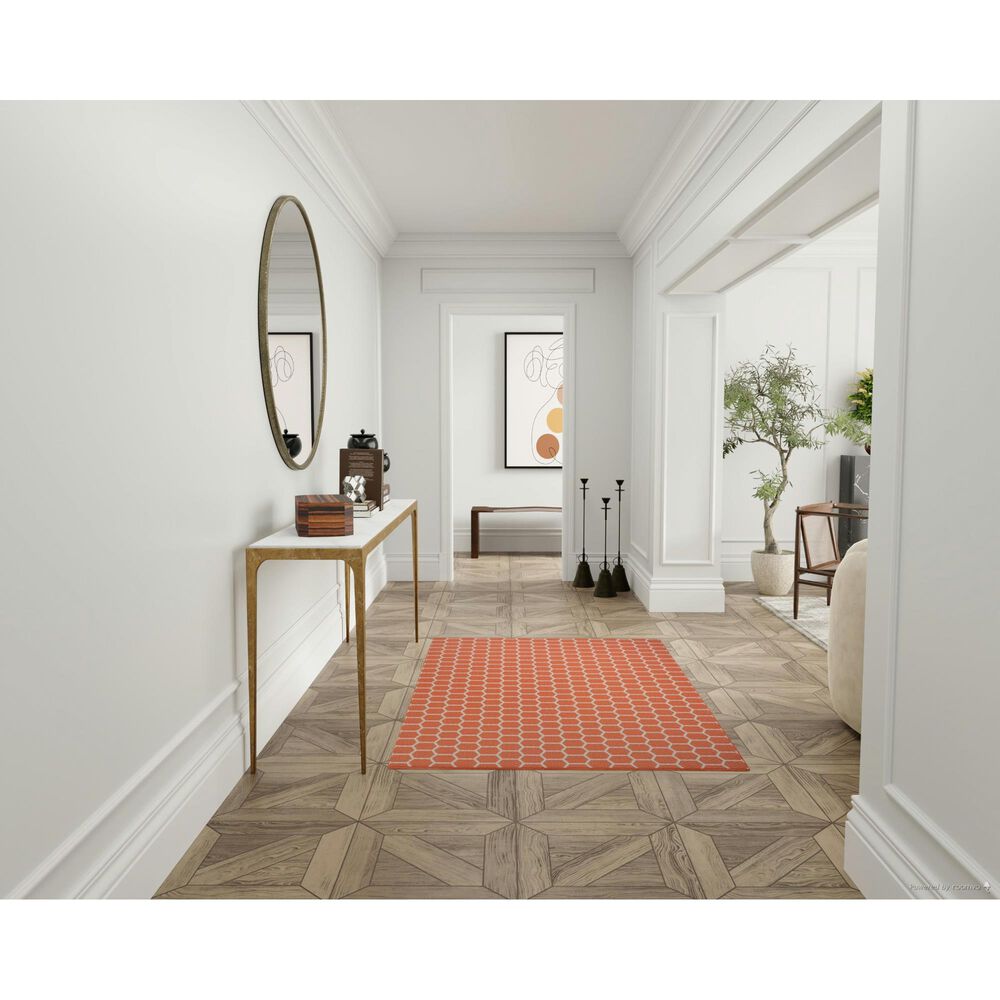 Nourison Twist Reversible 4&#39; x 6&#39; Coral Indoor/Outdoor Area Rug, , large