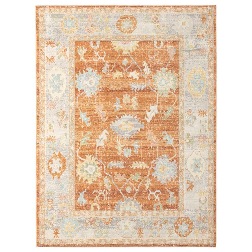 Amer Rugs Bohemian 8"9" x 11"9" Orange Beige Area Performance Rug, , large