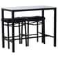 Linon Home Decor Betty 3-Piece Faux Marble Pub Set in Black and White, , large