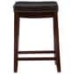 Linon Home Decor Claridge Counter Stool with Brown Cushion in Dark Brown, , large
