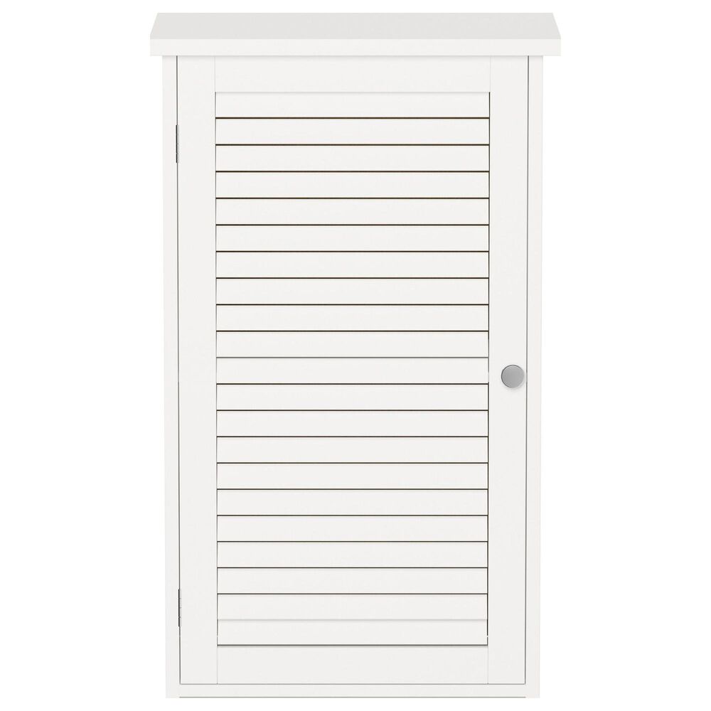 Timberlake Lavish Home Bathroom Storage Cabinet in White/Silver, , large