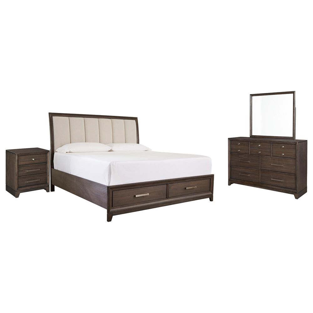 Signature Design by Ashley Brueban 4 Piece King Bed Set in Chestnut Brown, , large