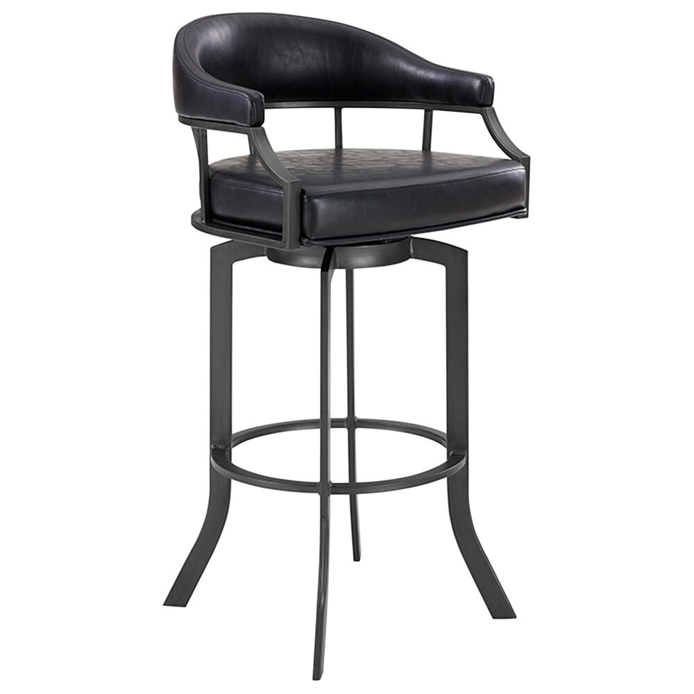 Blue River Edy Swivel 26" Counter Stool with Black Cushion in Mineral, , large