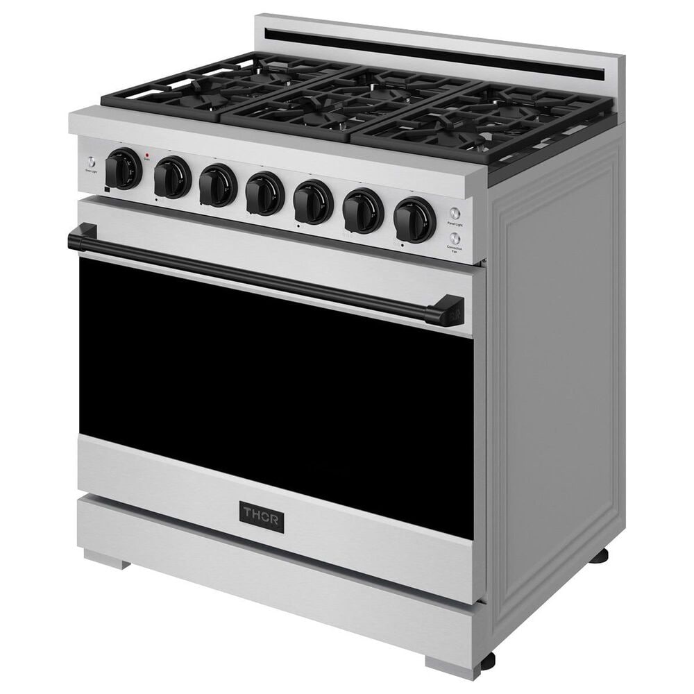 Thor Kitchen Gordon Ramsay 6 Cu. Ft. Professional Liquid Propane Range with Black Handle Kit in Stainless Steel, , large