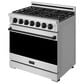 Thor Kitchen Gordon Ramsay 6 Cu. Ft. Professional Liquid Propane Range with Black Handle Kit in Stainless Steel, , large