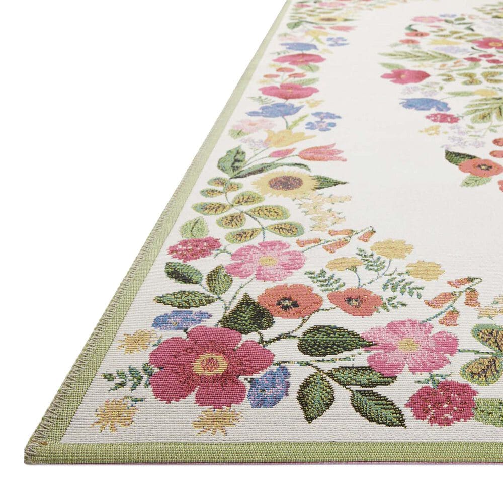 Rifle Paper Co. x Loloi Perennial Blossom 7&#39;10&quot; x 11&#39;2&quot; Cream Area Rug, , large