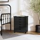 Linon Home Decor Cary 6-Drawer Wide Rolling Cart in Black, , large