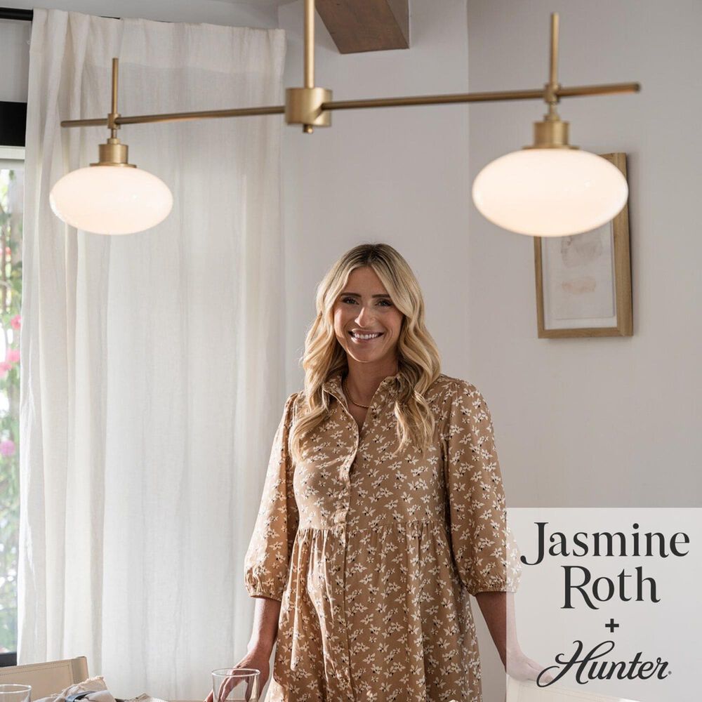 Hunter Getty Jasmine Roth 2-Light Linear Ceiling Light in Luxe Gold, , large