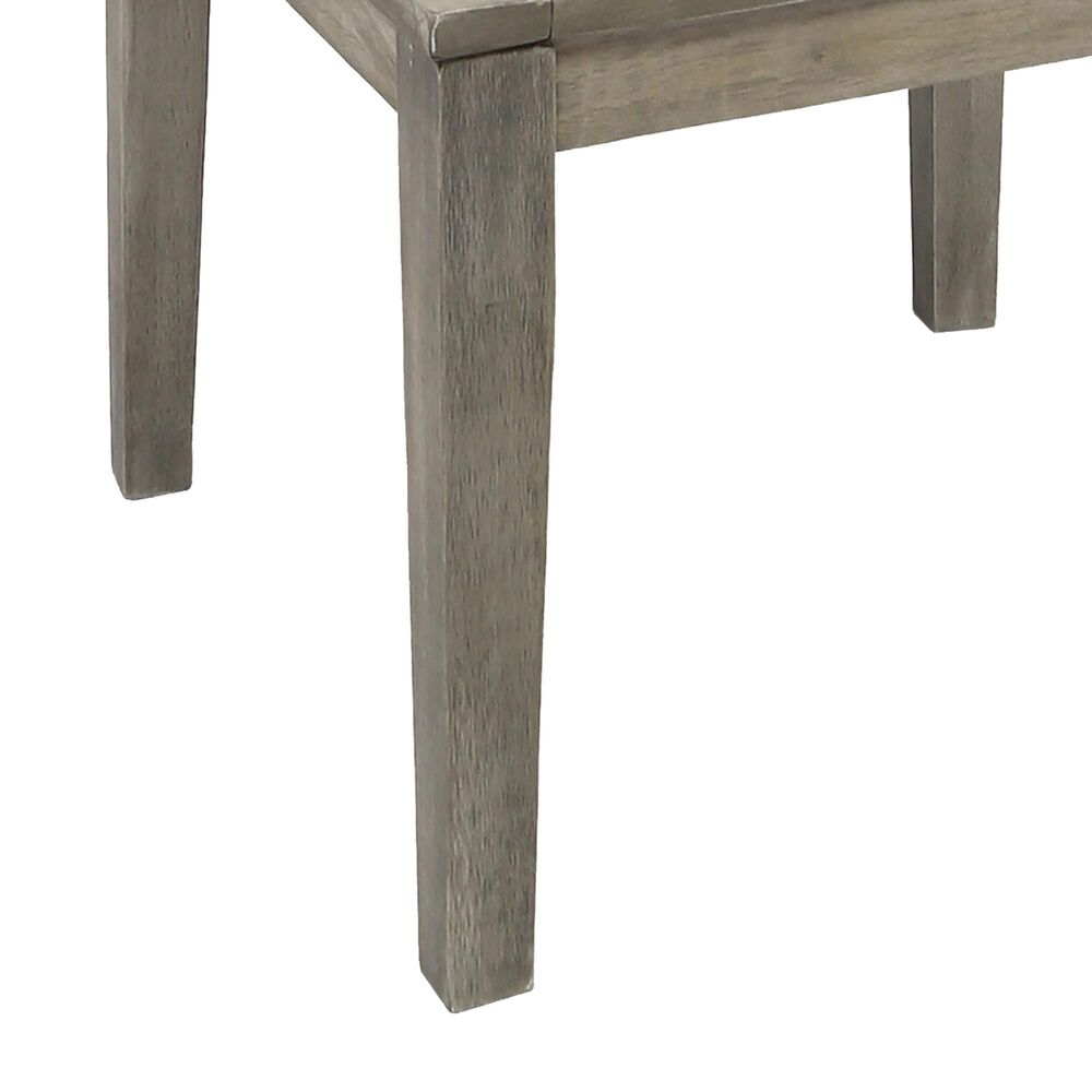 Hearth and Haven Hampton Outdoor Square Side Table with Slatted Top in Grey, , large