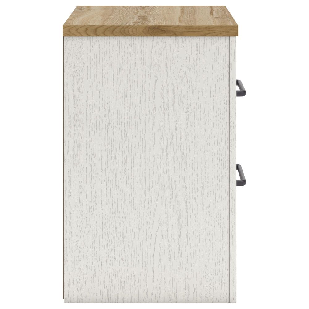 Ashley Linnocreek 2-Drawer Nightstand in White and Warm Brown, , large