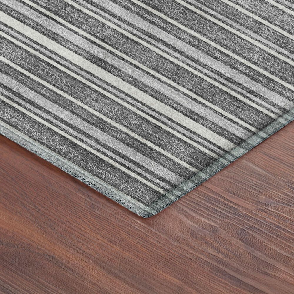 Dalyn Rug Company Soft Essentials Striped Gray 2'3" x 7'6" Indoor/Outdoor Runner, , large