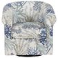 Linon Home Decor Bonnie Swivel Club Chair in Ocean Blue and White, , large