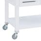 Linon Home Decor Robbin Kitchen Cart in White and Stainless Steel, , large