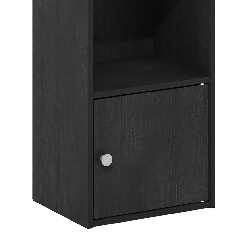 HOMLUX 3-Tier Shelf Bookcase with Door Storage Cabinet in Blackwood, , large