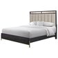 Sterling Timber Elure King Upholstered and Strap Panel Bed with 2 Nightstands in Peppercorn, , large