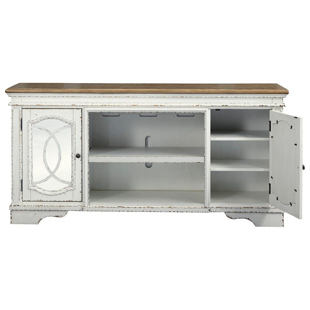 Ashley Realyn XL 74&quot; TV Stand in Chipped White, , large