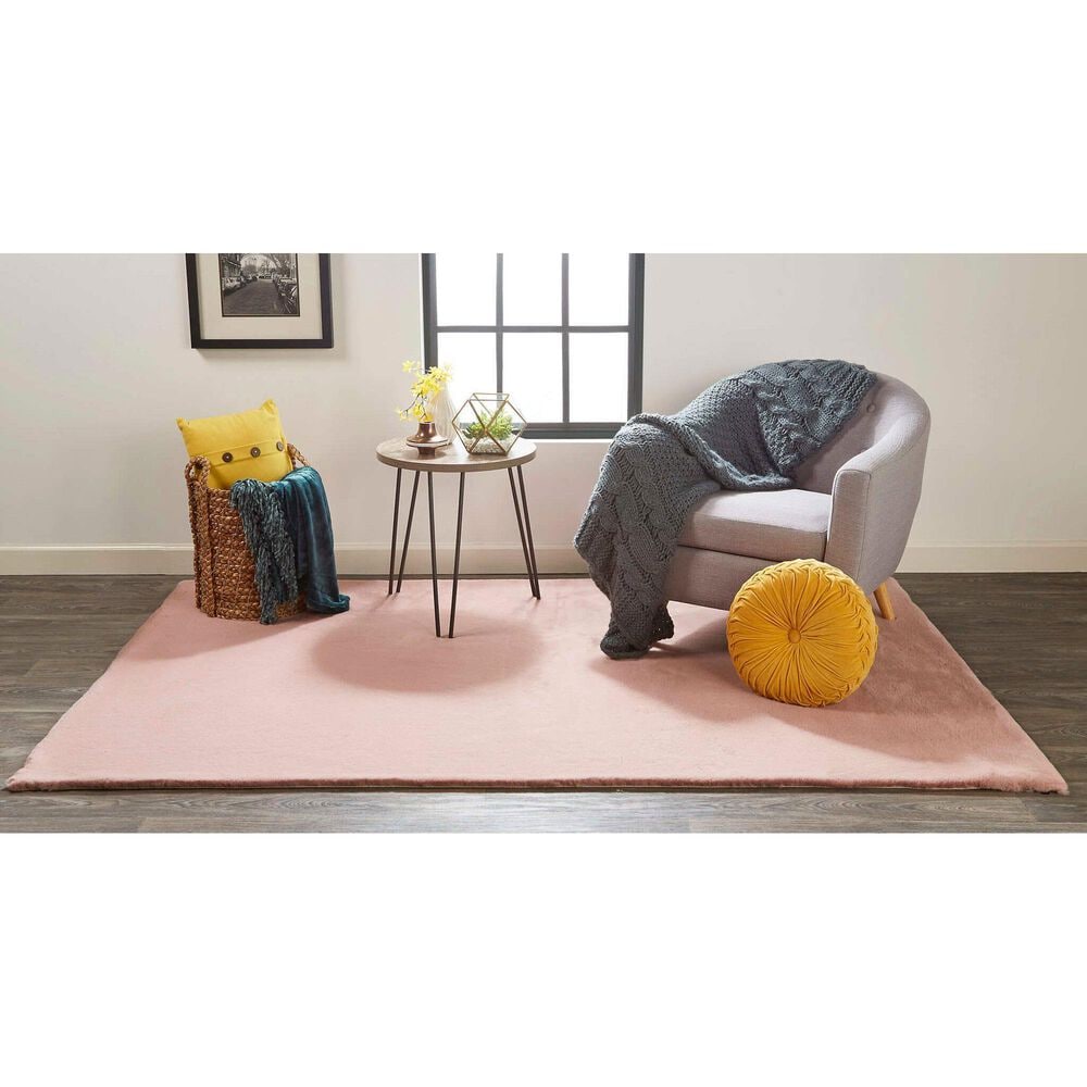 Feizy Luxe Velour 5&#39; x 6&#39;6&quot; Pink Area Rug, , large
