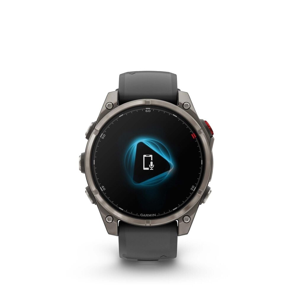 Garmin Fenix 8 Pro Sapphire AMOLED Smartwatch 47mm Titanium Case with Graphite Black Silicone Band, , large