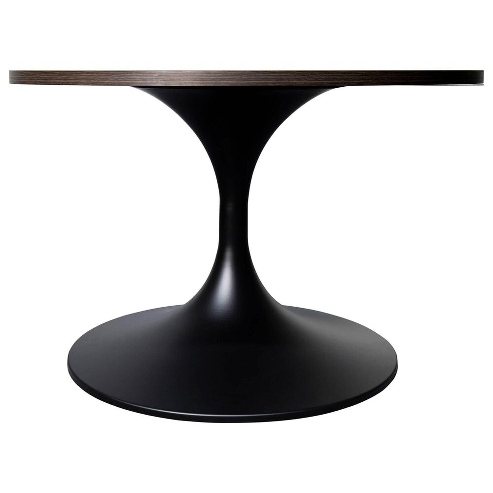 Leisuremod Verve 27&quot; Coffee Table with MDF Top in Black and Dark Brown, , large