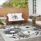 Nourison Aloha 7"10" x 10"6" Black and White Indoor/Outdoor Area Rug, , large