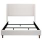 Hearth and Haven Hayden Queen Panel Bed with Ivory Upholstery in Walnut, , large
