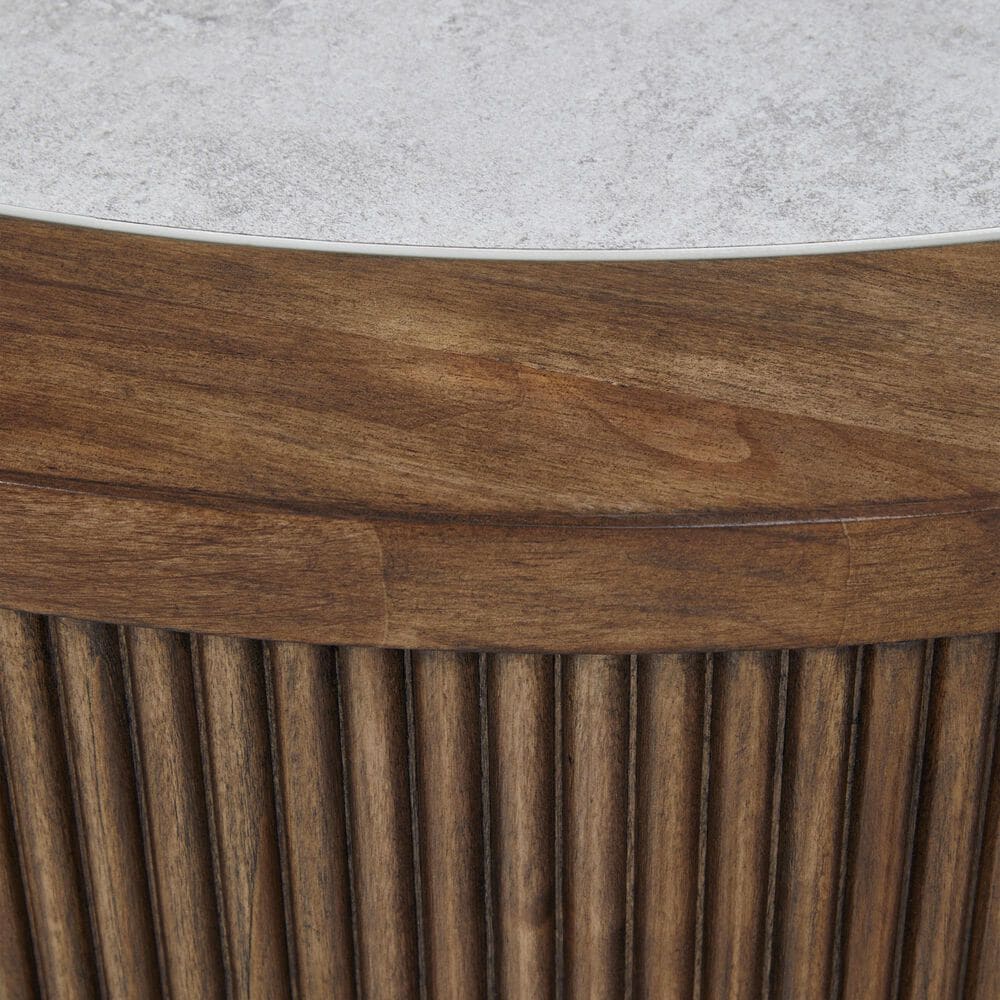 Ashley Hadonna Round Coffee Table in Light Brown, , large