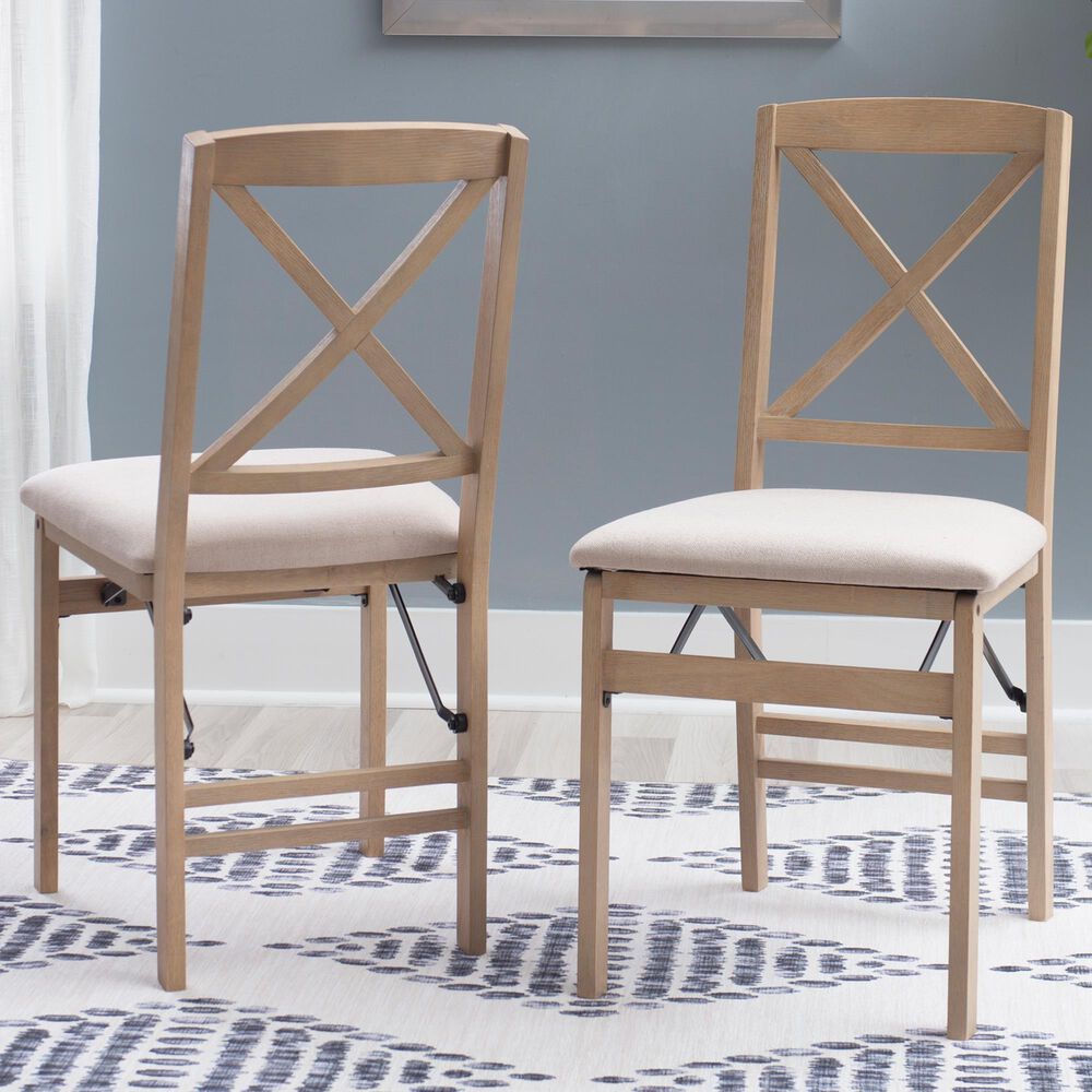 Linon Home Decor Triena X-Back Folding Side Chair in Grey Wash (Set of 2), , large