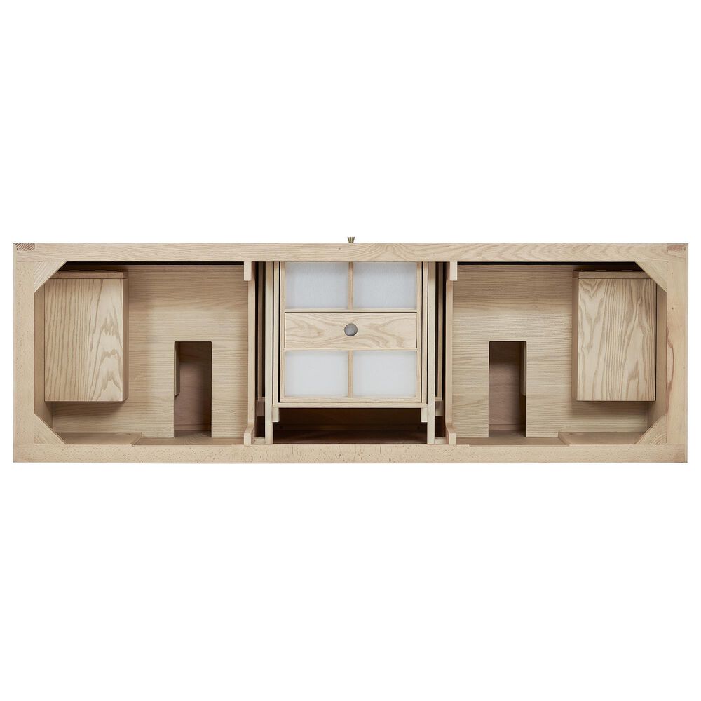 James Martin Vanities Marigot Single 72&quot; Double Vanity in Sun-washed Oak with 3 cm Carrara White Marble Top, , large