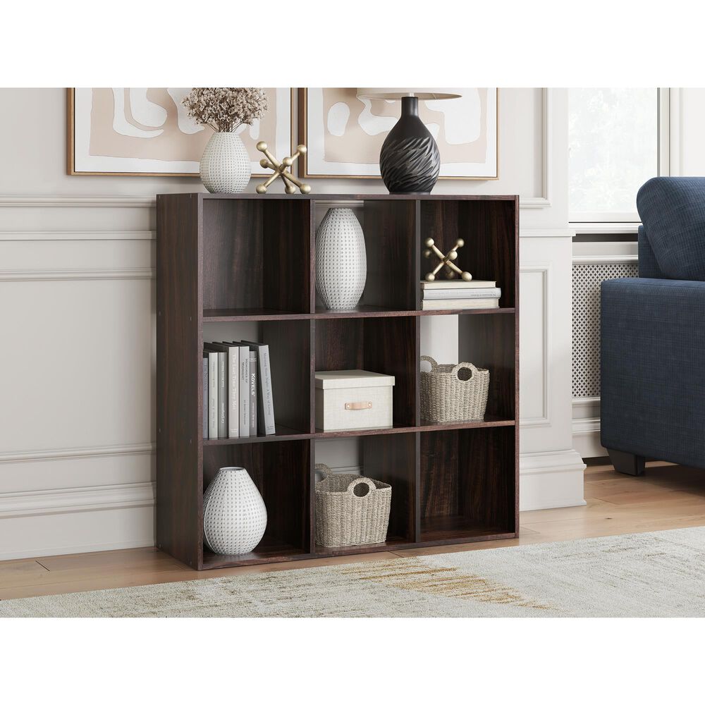 Ashley Glosmount 9-Cube Organizer in Cherry and Light Brown, , large