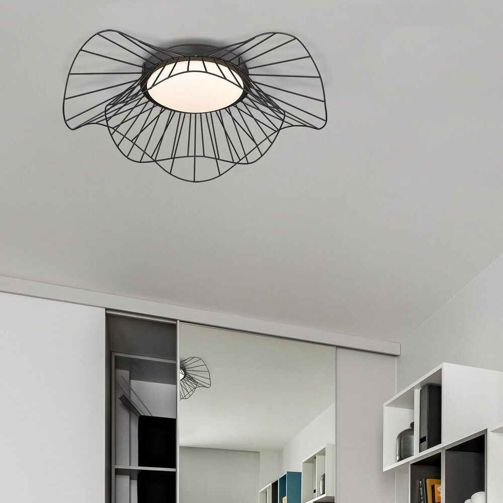 Golden Lighting Elena 24&quot; Flush Mount in Natural Black, , large