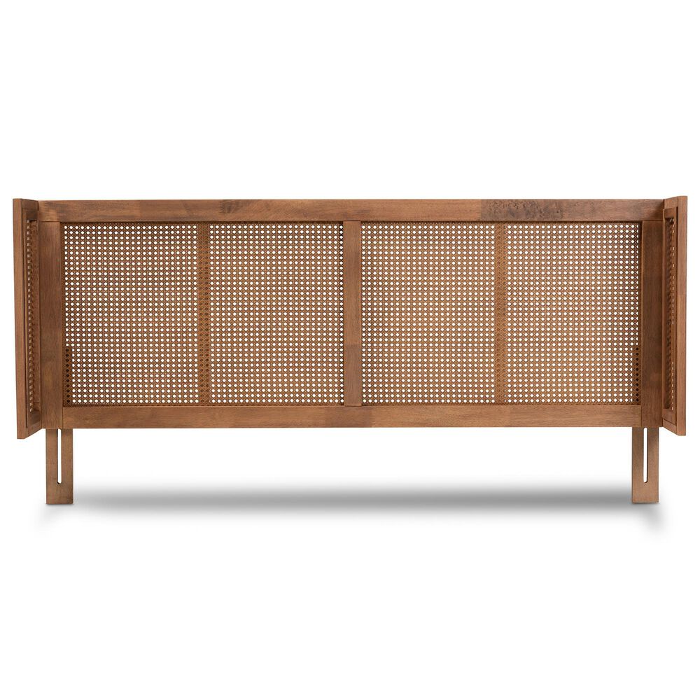 Baxton Studio Rina King Wingback Headboard in Ash Walnut, , large