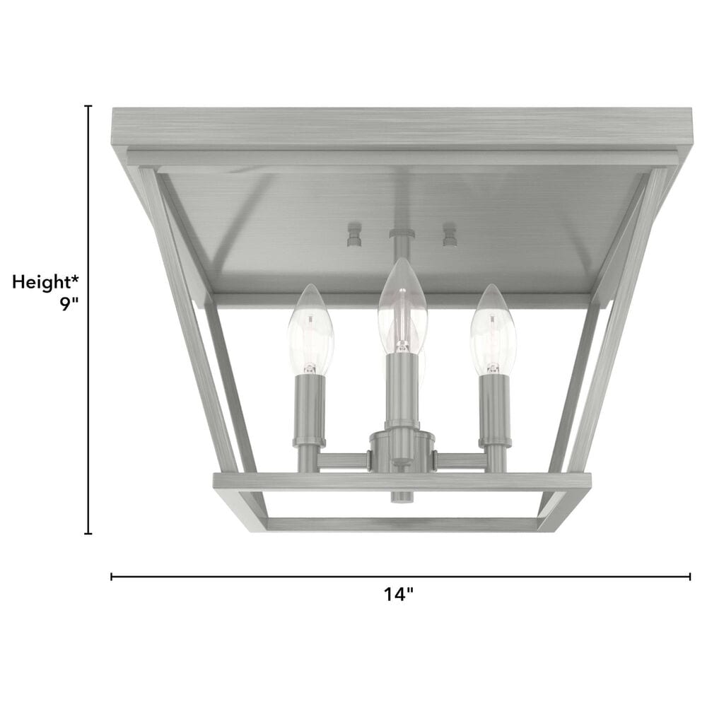 Hunter Laurel Ridge 4-Light Flush Mount in Brushed Nickel, , large