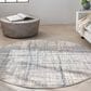 Nourison Rush 8" Round Ivory and Blue Area Rug, , large