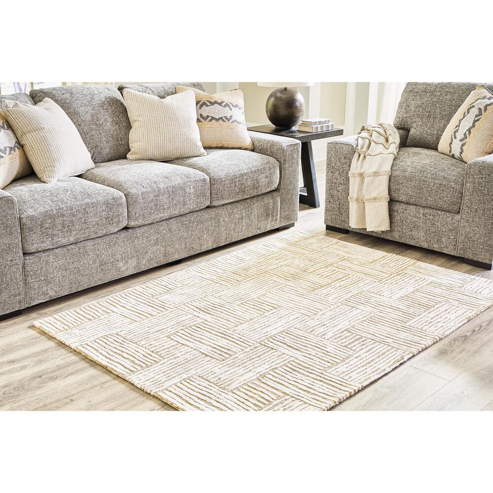 Ashley Adanmund 5&#39; x 7&#39; Beige and Caramel Area Rug, , large
